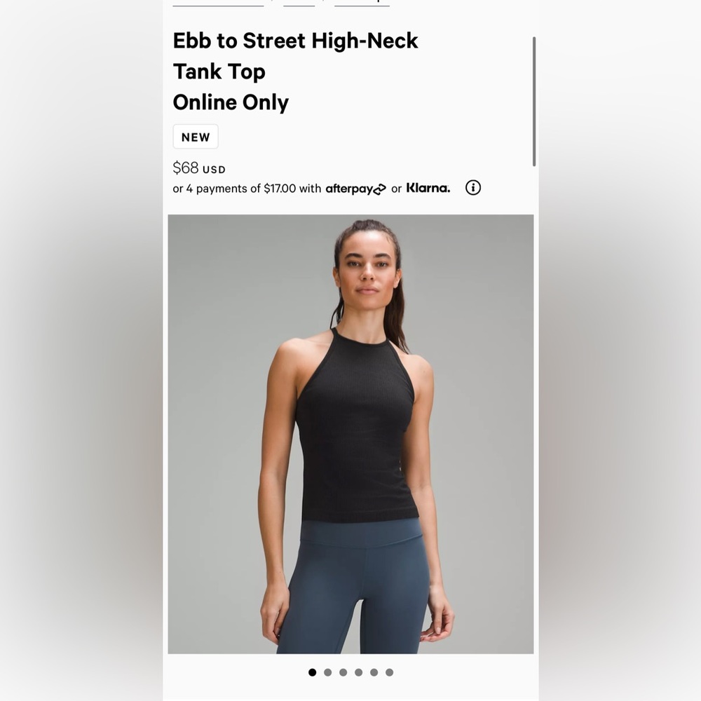 Lululemon Ebb to street high neck tank